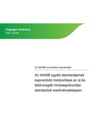 Conforming & Consequential Amendments IAASB’s Other Standard_QMS_Hungarian_Secure.pdf